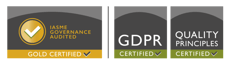 IASME Governance Audited, GDPR Certified, Quality Principles Certified